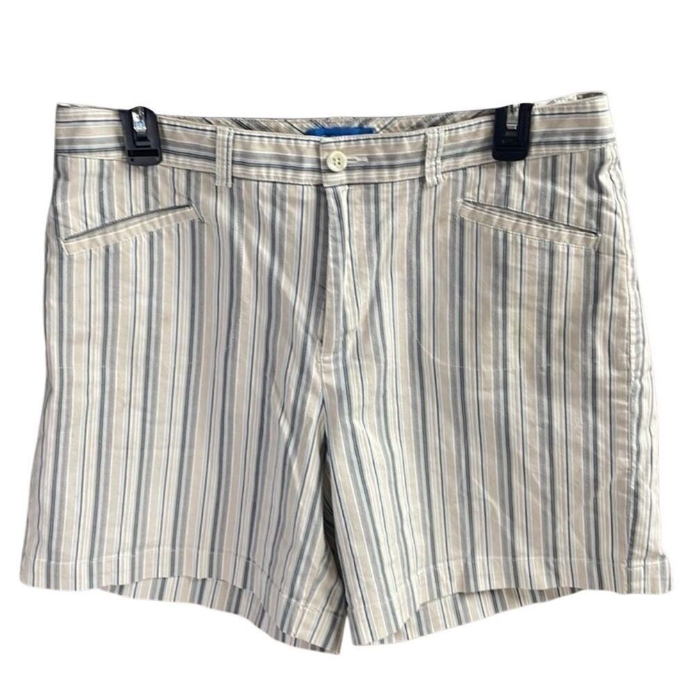 Dockers Women’s Size 12 Favorite Fit Striped Cotton Shorts Casual Summer - Picture 2 of 6
